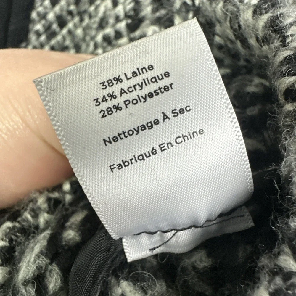 Talbots Wool Blend Coatigan‎ Stand Collar Coat Sweater Women's Large Gray Boho